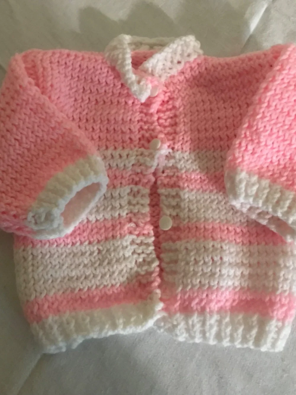 HAND KNIT BABY GIRL SWEATER 3-6 MONTHS